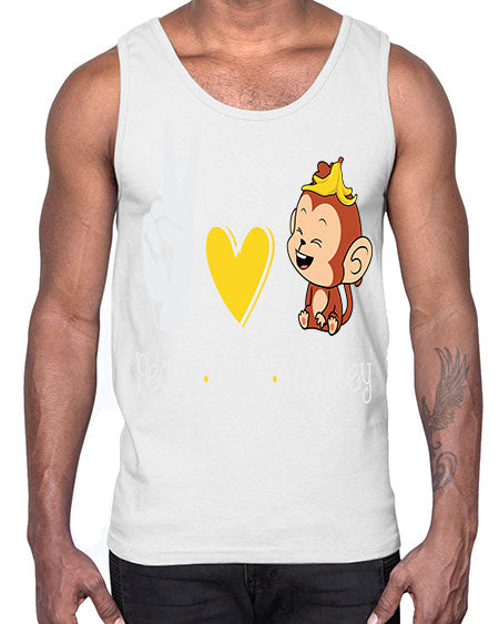 Peace Love Monkey 20#- monkey- Cotton Tank