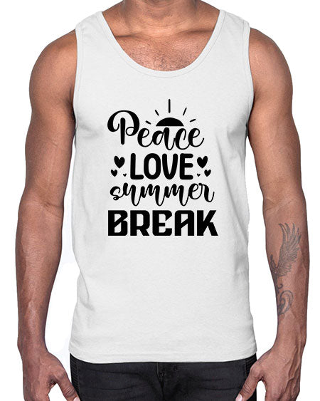 Peace love summer break 01#- summer- Cotton Tank