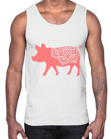 PigMandala 985#- mandala- Cotton Tank