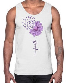Purple Daisy Faith AlzheimerS Awareness 209#- alzheimers- Cotton Tank
