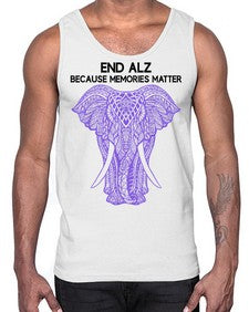 Purple Elephant Alzheimer Awareness 212#- alzheimers- Cotton Tank