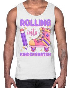 Rolling into Kindergarten 787#- kindergarten- Cotton Tank