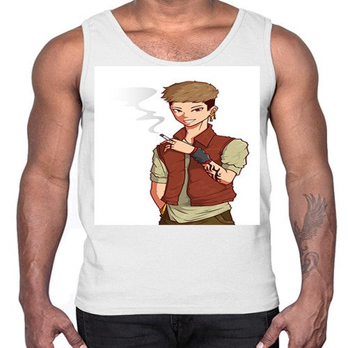 Smoker street boy 61#- anime- Cotton Tank