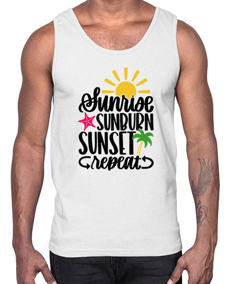Sunrise Sunburn Sunset Repeat Style 16#- summer- Cotton Tank