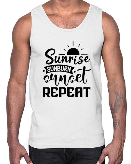 Sunrise sunburn sunset repeat 01#- summer- Cotton Tank