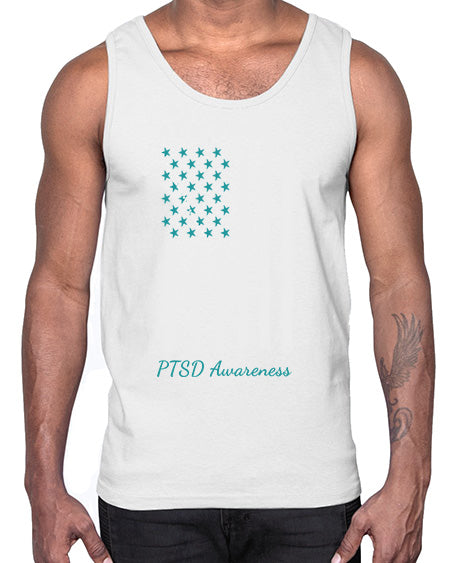 Teal Ribbon Not All Wounds 6#- PTSD- Cotton Tank
