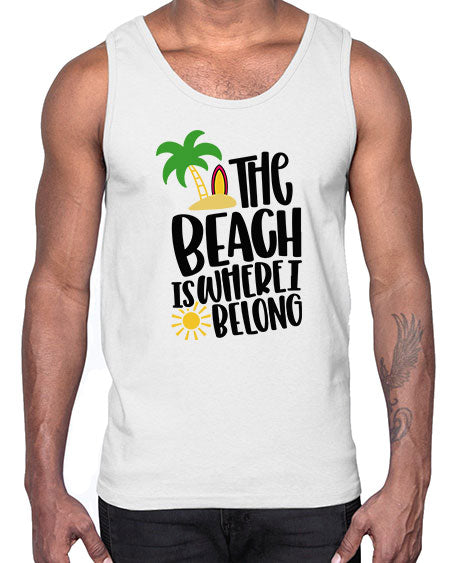 The Beach Is Where I Belong Style 11#- summer- Cotton Tank