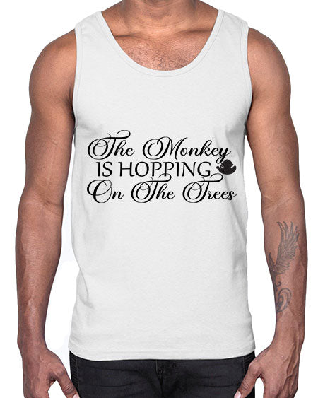The monkey is hopping on - monkey- Cotton Tank