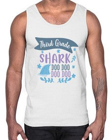 Third grade shark doo doo doo doo 973#- third grade- Cotton Tank
