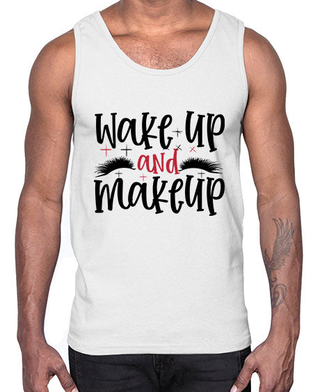 Wake up and makeup design Style 214#-makeup Cotton Tank