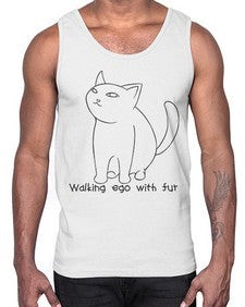 Walking Ego with Fur- cats- Cotton Tank