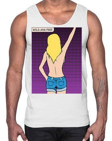 Wild and Free 1248#- art pop art- Cotton Tank