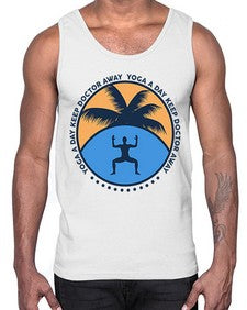 Yoga a Day Keep Doctor Away 612#- yoga- Cotton Tank