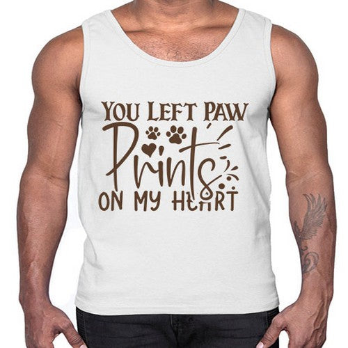 You Left Paw Prints On My Heart Style 53#- dogs- Cotton Tank