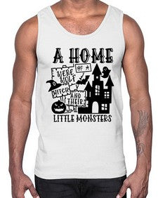 a home of a were wolf witch and their little monsters 53#- witch- Cotton Tank
