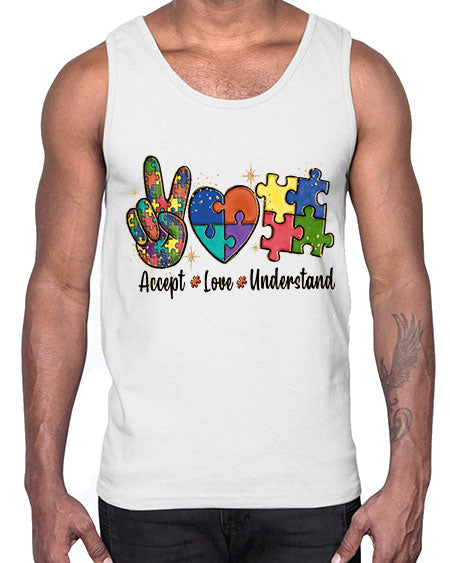 accept love understand 2#- autism- Cotton Tank