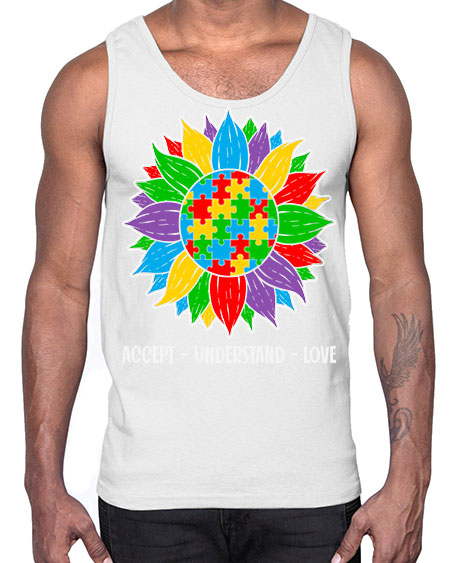 autism accept understand 7#- autism- Cotton Tank