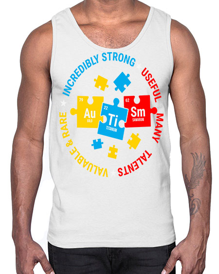 autism elements periodic table awareness 19#- autism- Cotton Tank
