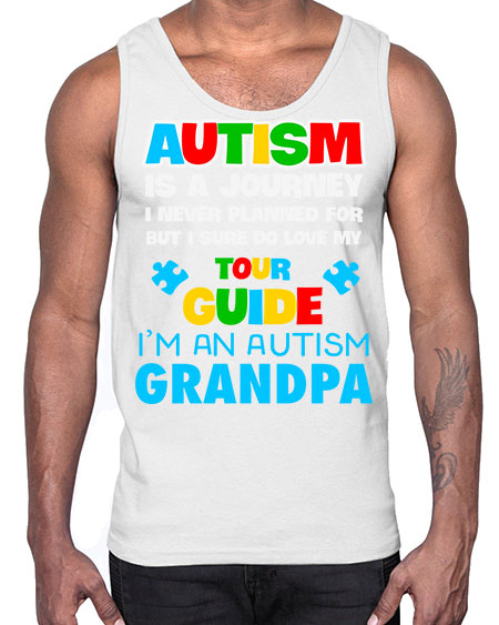 autism grandpa autism is a 43#- autism- Cotton Tank