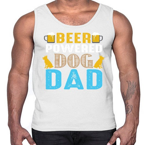 beer power dog dad 55#- dogs- Cotton Tank