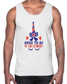 born to be a unicorn 69#- unicorn- Cotton Tank