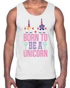 born to be a unicorn 70#- unicorn- Cotton Tank