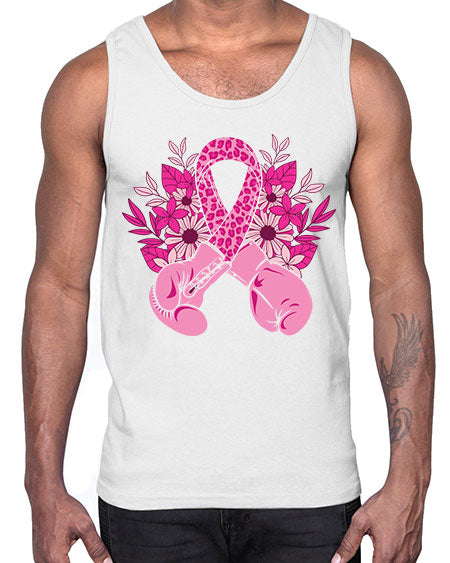 boxing gloves breast cancer- breast cancer- Cotton Tank