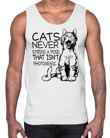 cats never strike a pose that isnt photogenic- cats- Cotton Tank