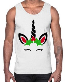 christmas unicorn 81#- unicorn- Cotton Tank