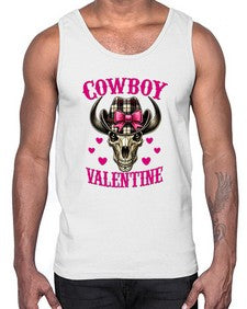 cowboy valentine western valentine 349#- western- Cotton Tank