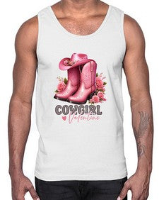 cowgirl valentine cupid valentine 352#- western- Cotton Tank