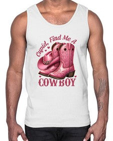 cupid find me a cowboy western 359#- western- Cotton Tank