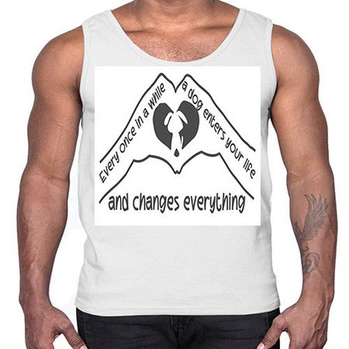dog changes everything 75#- dogs- Cotton Tank