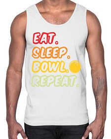 eat sleep bowl repeat 349#- bowling- Cotton Tank