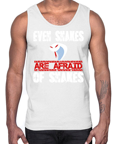 even snakes are afraid of snakes- snake- Cotton Tank
