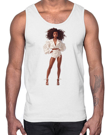 fashion girl in white 82#-  fashion- Cotton Tank