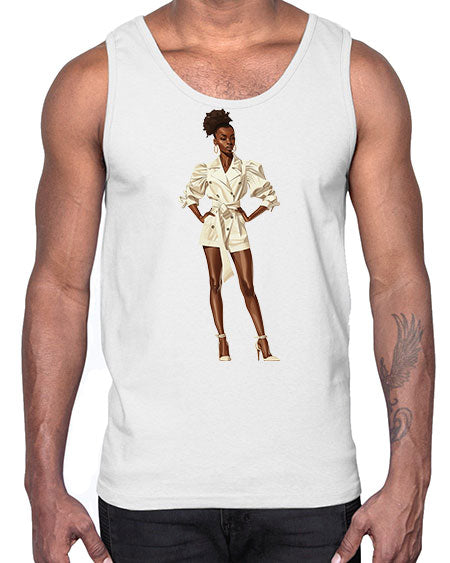 fashion girl in white 84#-  fashion- Cotton Tank