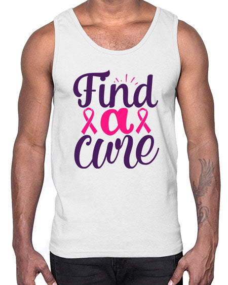find a cure- breast cancer- Cotton Tank