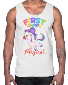 first Grade is Magical Unicorn 142#- first grade- Cotton Tank