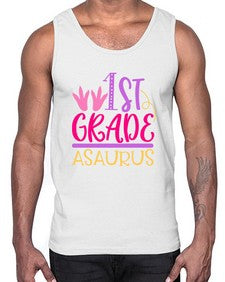 first grade asaurus 117#- first grade- Cotton Tank