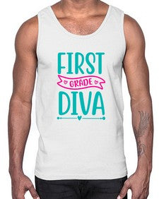 first grade diva 123#- first grade- Cotton Tank
