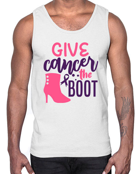 give cancer the boot Style 11#- breast cancer- Cotton Tank