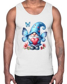 gnome with butterfly 01#- gnome- Cotton Tank