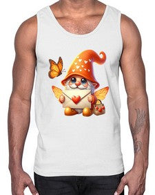 gnome with butterfly 06#- gnome- Cotton Tank
