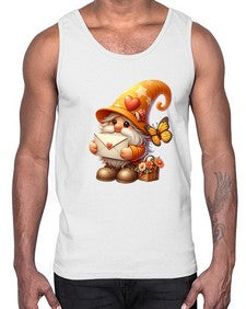 gnome with butterfly 09#- gnome- Cotton Tank