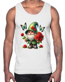 gnome with butterfly 11#- gnome- Cotton Tank
