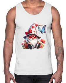 gnome with butterfly 13#- gnome- Cotton Tank