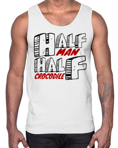 half man half crocodile- alligator- Cotton Tank