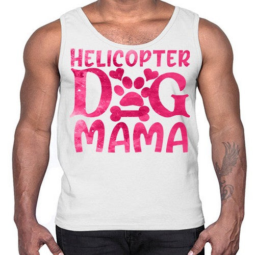 helicopter dog mama 148#- dogs- Cotton Tank
