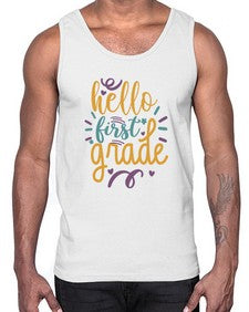 hello first grade 276#- first grade- Cotton Tank
